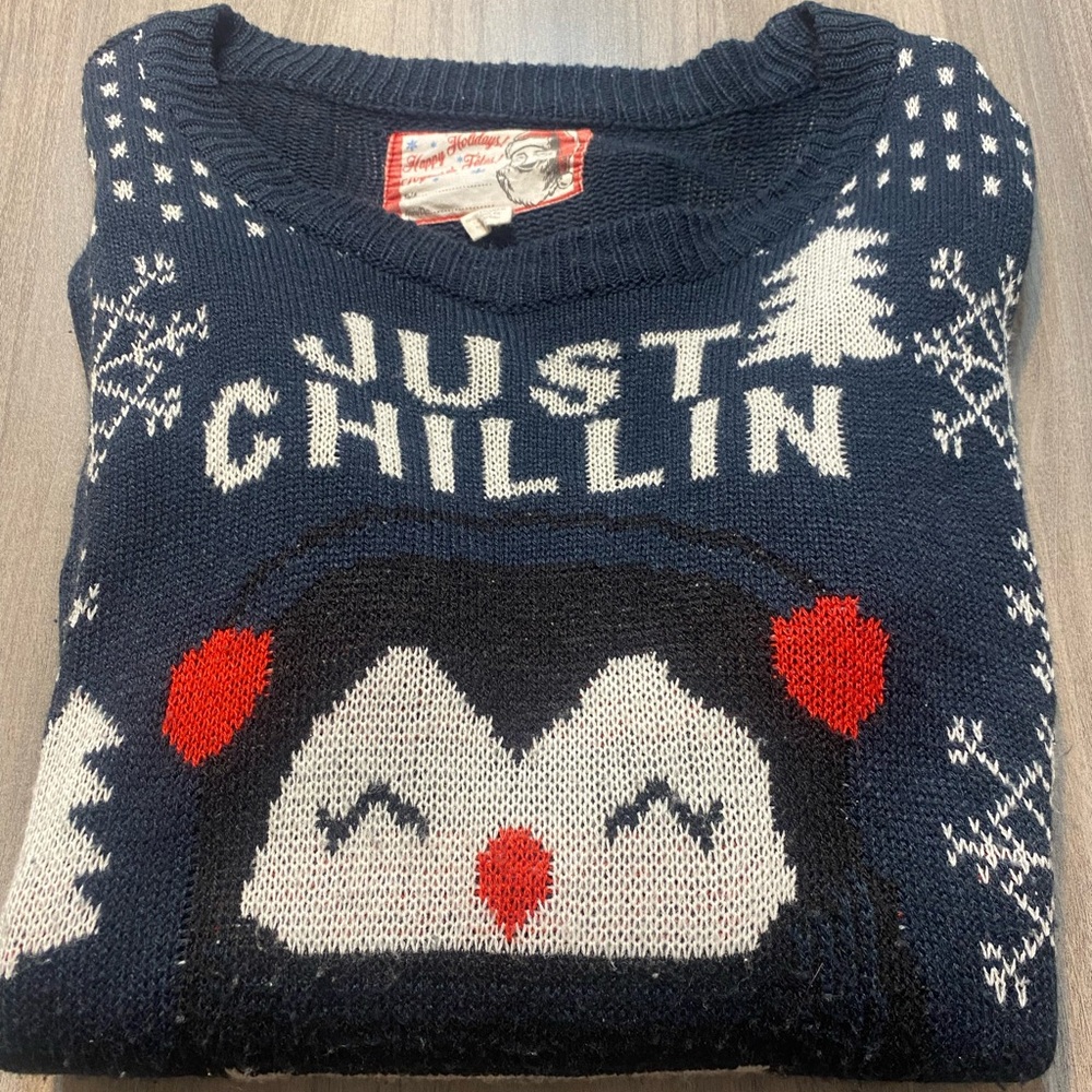 Navy Blue Penguin Sweater